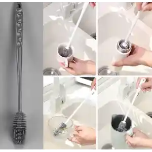 Uzun Saplı Silikon Biberon ve Kavanoz Yıkama Fırçası