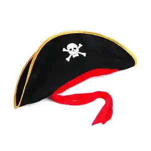 Yetişkin Boy Kadife Jack Sparrow Denizci Kaptan Jack Korsan Şapkası 50X20 CM