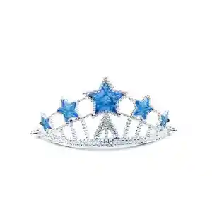 Yıldız Şekilli Elsa Prenses Kraliçe Tacı Mavi Renk Çocuk Boy 5x17 cm