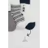 3Lü Penye Soket Çorap 10109 Gri