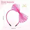 80’ler 90’lar Neon Pembe Dantel Taç Fiyonklu