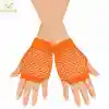 80’ler 90’lar Retro Neon Turuncu File Parmaksız Kısa Eldiven 11 cm