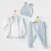AC25646 Bunny Bear 3Lü Zıbın Set Blue