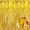 Altın Gold Renk Ekstra Metalize Parlak Saçaklı Arka Fon Perde İthal A Kalite 1x2 Metre NessiWorld