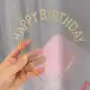 Altın Gold Renk Kristal Taşlı Parlak Happy Birthday Taç 16x17 cm