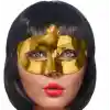 Altın Renk Kostüm Partisi Extra Parlak Balo Maskesi 15x10 cm NessiWorld