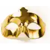 Altın Renk Kostüm Partisi Extra Parlak Balo Maskesi 15x10 cm NessiWorld