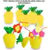 Ananas Hawaii Luau Aloha Pipetli İçecek Kabı Bardak 10x13 cm 1 Adet