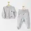 NessiWorld AC26024 Keep Smiling 2li Zıbın Takım Grey