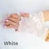 Beyaz Dantel Parmaksız Kısa Eldiven