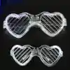 Beyaz LED Işıklı Kalp Gözlük – 3 Modlu Parti &