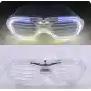 Beyaz Led Işıklı Parti Gözlüğü - Neon Glow Şerit Gözlük 3 Modlu
