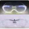 Beyaz Led Işıklı Parti Gözlüğü - Neon Glow Şerit Gözlük 3 Modlu