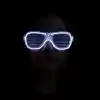 Beyaz Led Işıklı Parti Gözlüğü - Şerit Gözlük 3 Modlu