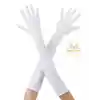 Beyaz Renk Dirseğe Kadar Uzun Kumaş Eldiven 40 cm