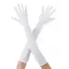 Beyaz Renk Dirseğe Kadar Uzun Kumaş Eldiven 40 cm