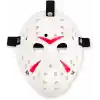 Beyaz Renk Kırmızı Çizgili Tam Yüz Hokey Jason Maskesi Hannibal Maskesi