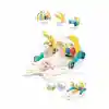 BIB6015 -Vardem Piyanolu 2 in 1 Bebek Yürüteci ve Tavşan Desenli Mavi Oyun Halısı