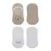 NessiWorld 2Li Babet Cute Face Penye Çorap BS30103 Bej Beyaz