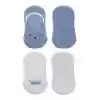 NessiWorld 2Li Babet Cute Face Penye Çorap BS30103 Mavi-Beyaz