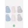 NessiWorld 6Lı Silikonlu Babet Penye Çorap BS30101B Mavi Ekru Gri