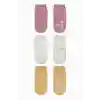 Basic Kaymaz Penye Soket Çorap 3Lü BS10107 Pudra Ekru Somon