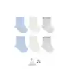 NessiWorld Basic Penye Soket Çorap 6Lı BS10101B Mavi Ekru Gri