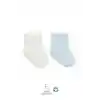 Puan Derby Penye Soket Çorap 2Li BS10103 Mavi Ekru