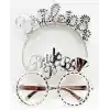 Bride To Be Yazılı Taç ve Bride To Be Yazılı GözlüK Seti Gümüş Renk NessiWorld