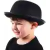 Charlie Chaplin Stil Çocuk Şapkası – Siyah Melon Parti Şapkası