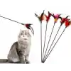 Çıngıraklı Tüylü Kedi Oyun Çubuğu