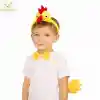 Çocuk Horoz Tavuk Kostüm Seti 3 Parça (Taç + Papyon + Kuyruk)