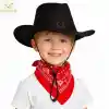 Çocuk Kovboy Şapka Siyah & Kırmızı Bandana Seti