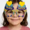Cupcake Temalı Doğum Günü Renkli Karton Happy Birthday Gözlüğü 6 Adet