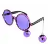 Disko Toplu Küpeli Parti Gözlüğü Mor Renk 15x16 cm