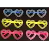 Fosforlu Kalp Model Glow Parti Gözlüğü Karanlıkta Yanan Gözlükler 12 Adet