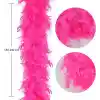 Fuşya Renk Kabarık Kalın Otriş Boa Tüy 6 cm Genişlik 180-200 cm Uzunluk
