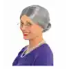Gri Renk Yaşlı Peruğu Takma Saç Anneanne Babaanne Yetişkin Çocuk Uyumlu