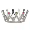 Gümüş Renk Çocuk ve Yetişkin Uyumlu Kraliçe Tacı Prenses Tacı 8X25 cm