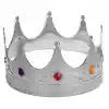 Gümüş Renk Yetişkin Çocuk Uyumlu Kral Tacı Kraliyet Tacı 60cm
