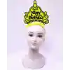 Happy Birthday Neon Sarı Renk Doğum Günü Tacı 24x15 cm