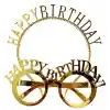 Happy Birthday Yazılı Taç ve Happy Birthday Yazılı GözlüK Seti Altın Renk NessiWorld