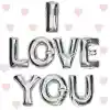 I Love You Folyo Balon Gümüş Renk 35 CM