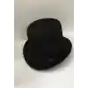 İkinci Kalite Yetişkinler İçin Siyah Renk Ringmaster Sihirbaz Şapkası Fötr Şapka 15 cm
