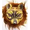 Kahverengi Saçlı Kaplan Aslan Leopar Maskesi Mega Peluş 32 No