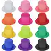 Karışık Renk Simli Silindir Parti Şapkaları (12 Adet)