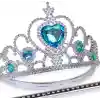 Karlar Ülkesi Mavi Kalpli Taşlı Elsa Tacı
