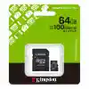 KINGSTON CANVAS SELECT PLUS 64GB MICRO SDHC CLASS10 100MB/s HAFIZA KARTI SDCS3/64GB