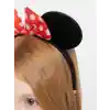 Kırmızı Fiyonklu Minnie Mouse Taç Fare Tacı Kafa Bandı