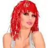 Kırmızı Işıltılı Metalize Parti Peruğu